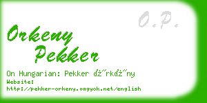 orkeny pekker business card